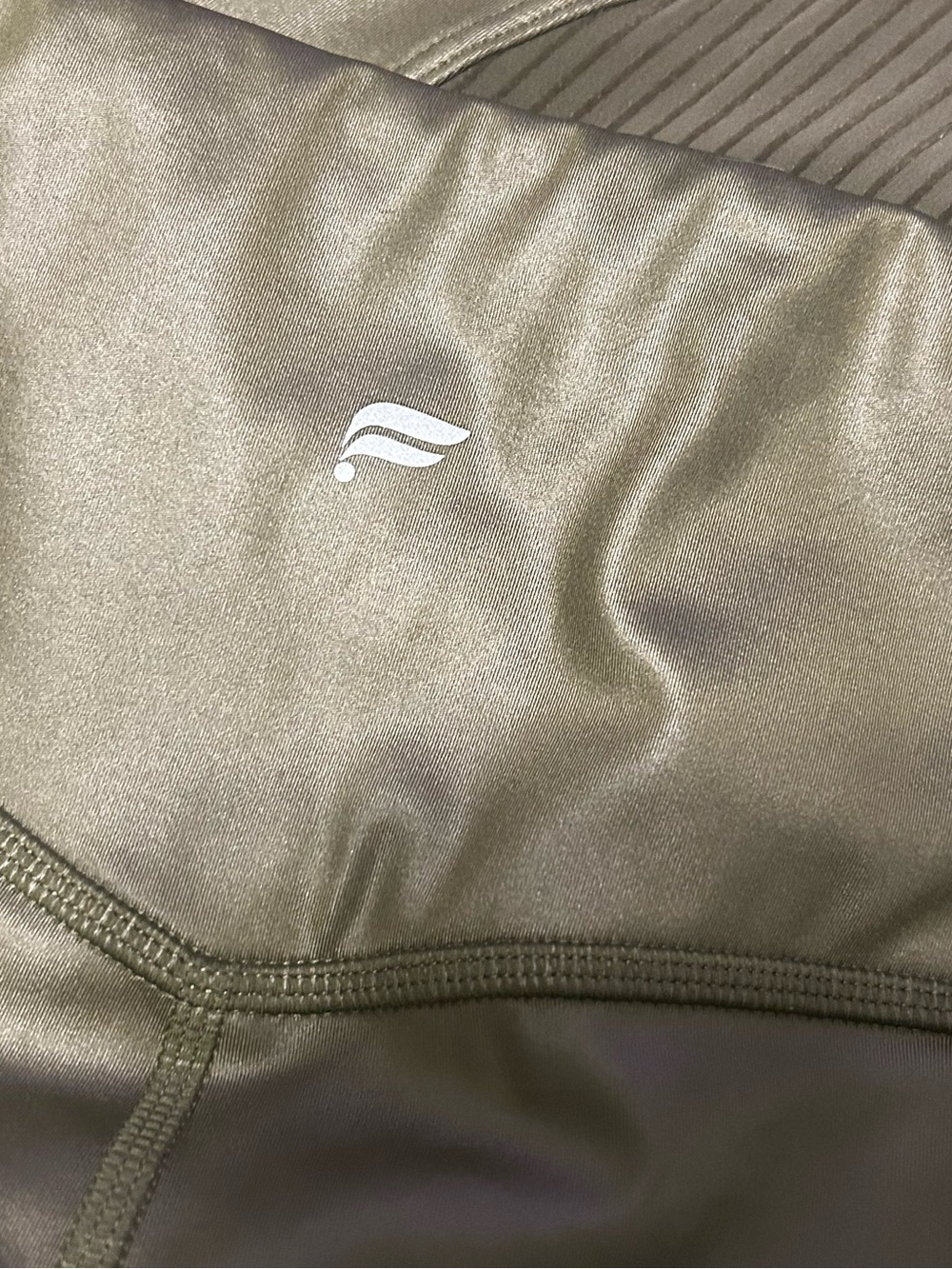 Fabletics Metallic High-Rise Leggings Dark Moss Shine Medium NWOT - Picture 6 of 8